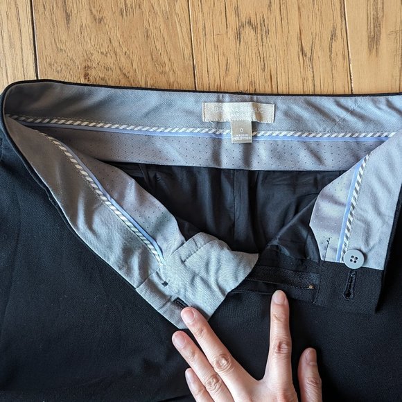 Black Wool Pants Banana Republic Mid Rise Lined 0 Petite - Picture 9 of 10